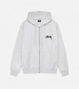 Stussy Classic Dot Zip Hoodie Ash Heather - Фото №2