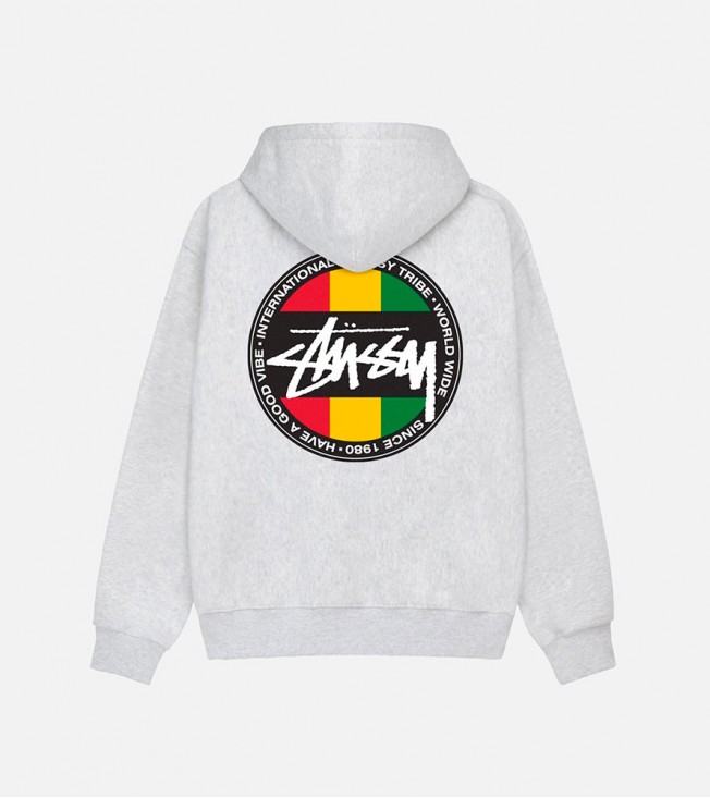 Stussy Classic Dot Zip Hoodie Ash Heather