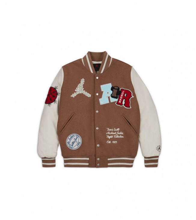 Куртка Travis Scott x Jordan Varsity Jacket Antique Brown