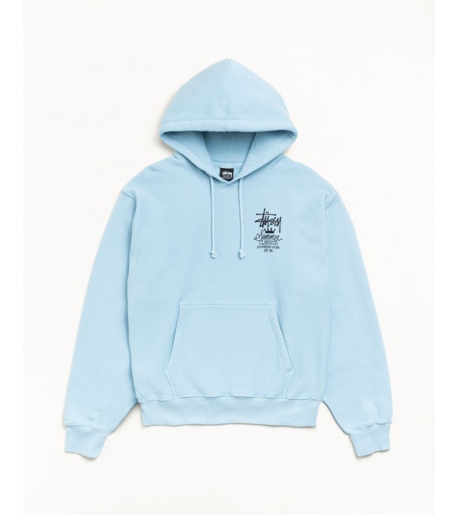 Худи Stussy Summer Classics Hoodie Garment Dyed Sky Blue