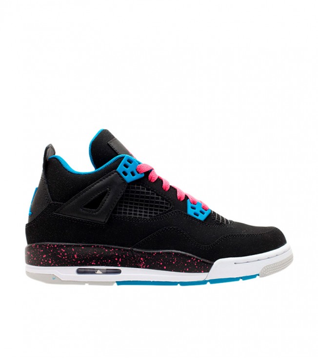 Air Jordan 4 Retro Black Vivid Pink Dynamic Blue GS