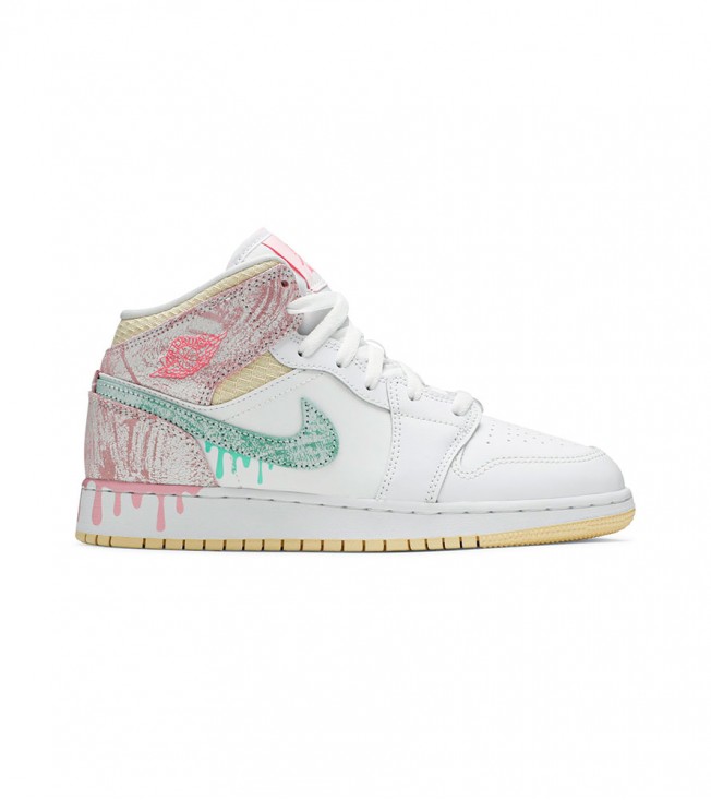 Кроссовки Jordan 1 Mid Paint Drip (GS)