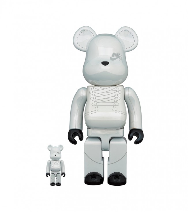 Bearbrick x Nike SB 2020 100% & 400% Set White
