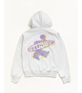 Худи Stussy Dot Surf Puff Print Zip Hoodie Ash Heather - ???? ?20
