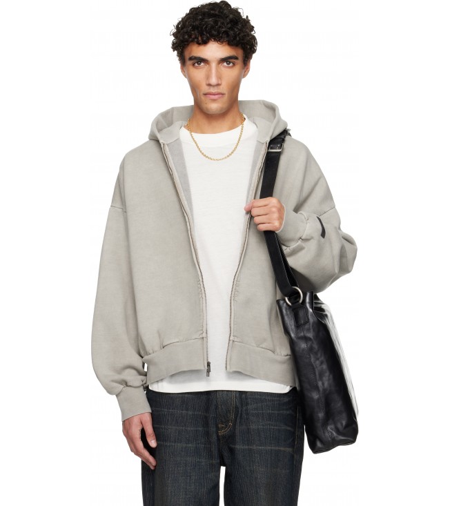 Худи Fear Of God Essentials Gray Holiday Embroidered Classic Full Zip Hoodie