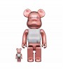 Bearbrick Medicom Toy Plus 100% & 400% Set Pink Gold Chrome Ver.
