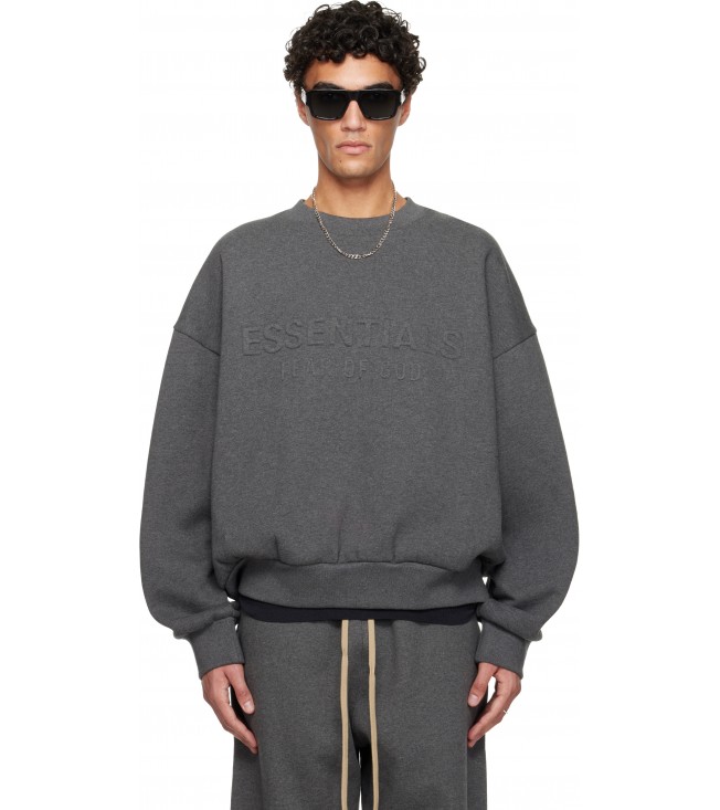 Свитшот Fear Of God Essentials Gray Holiday Embossed Classic Crewneck Sweatshirt