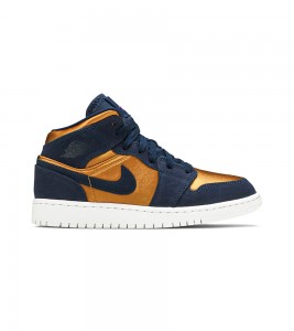 Кроссовки Air Jordan 1 Mid Obsidian Desert Ochre GS