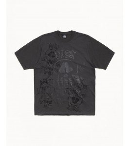 Футболка Stussy Skulls Tee Pigment Dyed Faded Black
