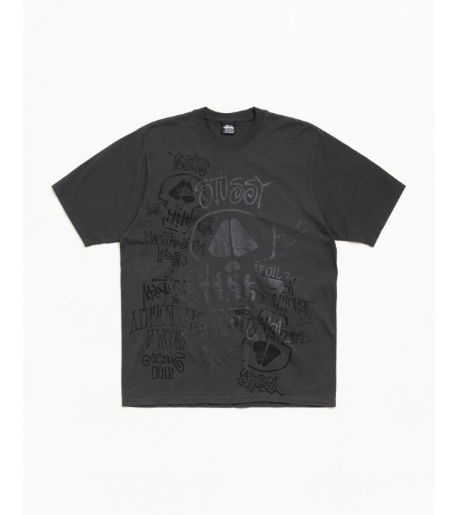 Футболка Stussy Skulls Tee Pigment Dyed Faded Black