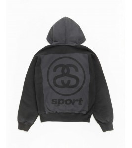 Худи Stussy Link Sport Zip Hoodie Garment Dyed Faded Black - ???? ?20