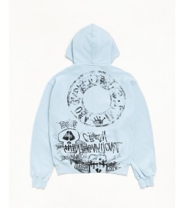 Худи Stussy Skulls Zip Hoodie Pigment Dyed Sky Blue - ???? ?20