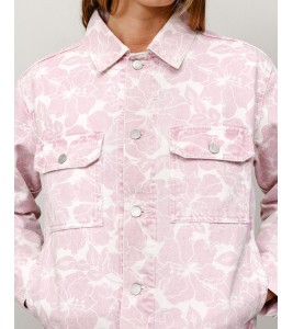 Куртка Stussy Denim Trucker Jacket Pink Hawaiian - Фото №2