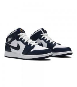 Кроссовки Air Jordan 1 Mid White Metallic Gold Obsidian GS - ???? ?20