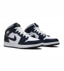 Кроссовки Air Jordan 1 Mid White Metallic Gold Obsidian GS
