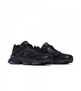 New Balance 9060 Triple Black Leather - Фото №2