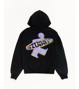 Худи Stussy Dot Surf Puff Print Zip Hoodie Black - ???? ?20