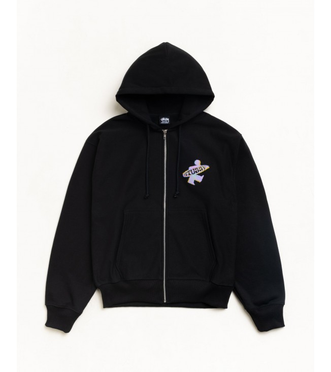 Худи Stussy Dot Surf Puff Print Zip Hoodie Black