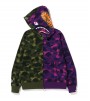 Худи BAPE CAMO SHARK GREEN PURPLE FULL ZIP HOODIE