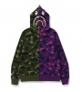 Худи BAPE CAMO SHARK GREEN PURPLE FULL ZIP HOODIE