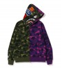 Худи BAPE CAMO SHARK GREEN PURPLE FULL ZIP HOODIE