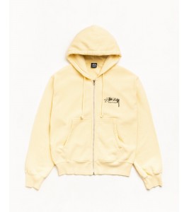 Худи Stussy Beach Roots Zip Hoodie Garment Dyed Gold