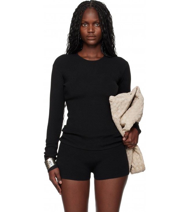 Лонгслив Fear Of God Essentials Black Holiday Rib Long Sleeve T-shirt