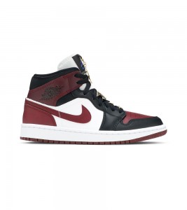 Кроссовки Jordan 1 Mid SE Black Dark Beetroot WMNS