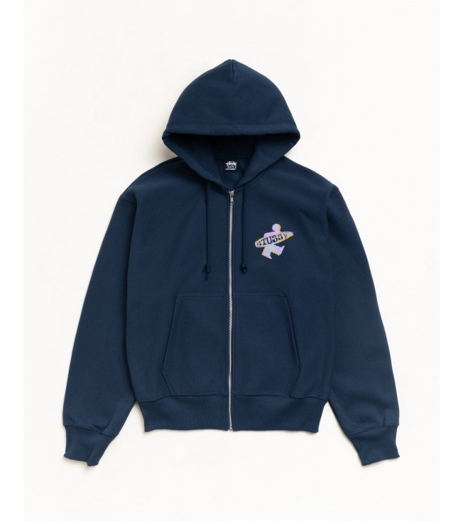Худи Stussy Dot Surf Puff Print Zip Hoodie Navy