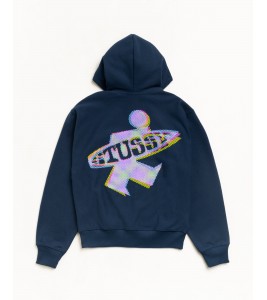 Худи Stussy Dot Surf Puff Print Zip Hoodie Navy - ???? ?20