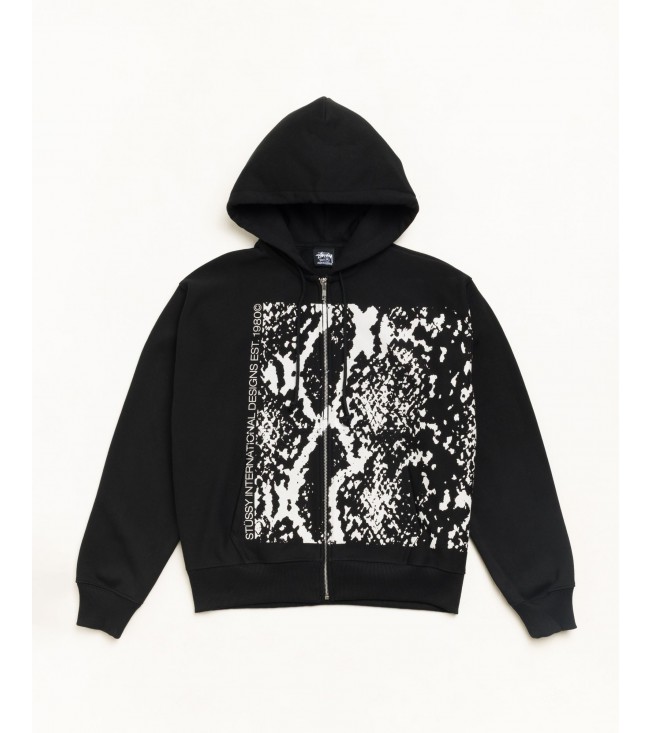 Худи Stussy Snakeskin Zip Hoodie Black