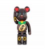Bearbrick Maneki Neko Gold Luck 1000% Black Plated