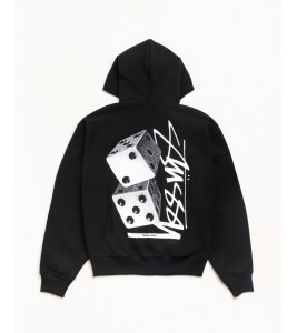 Худи Stussy Tall Dice Zip Hoodie Black - Фото №2