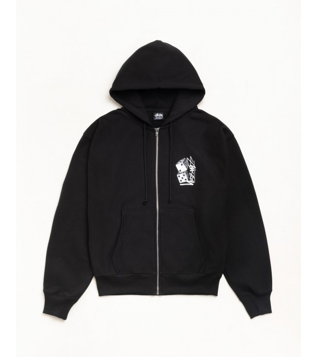 Худи Stussy Tall Dice Zip Hoodie Black