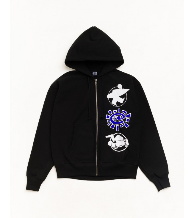 Худи Stussy & Always Stack Zip Hoodie Black