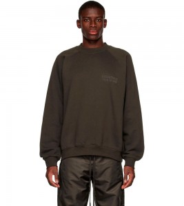 Fear Of God Essentials Gray Crewneck Sweatshirt Off black