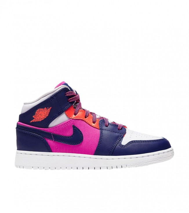 Кроссовки Air Jordan 1 Mid Fire Pink Barely Grape GS