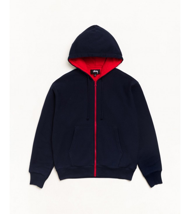Худи Stussy Double Faced Zip Hoodie Navy