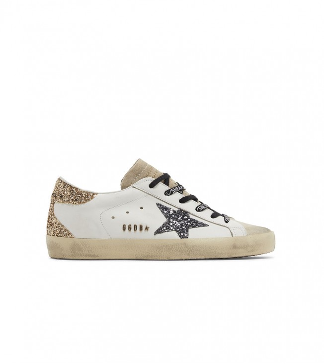 Golden Goose Super-Star White Silver Gold Glitter (WMNS)