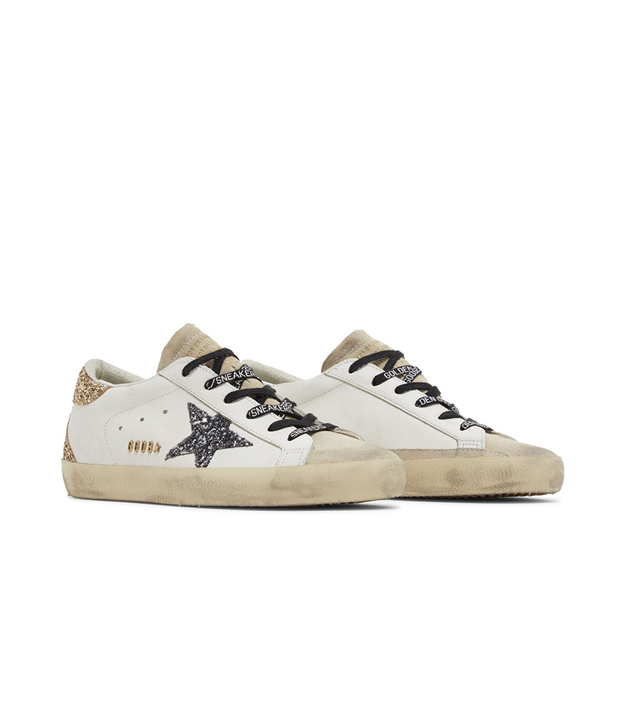 Golden Goose Super-Star White Silver Gold Glitter (WMNS