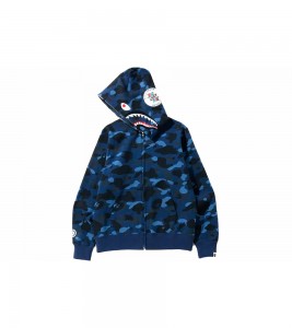 Худи BAPE Color Camo Shark Full Zip Hoodie Navy - Фото №2