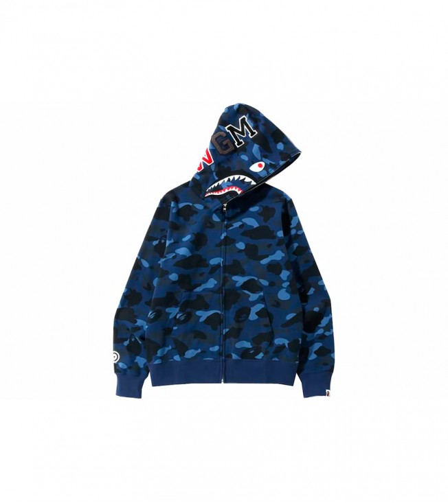 Худи BAPE Color Camo Shark Full Zip Hoodie Navy