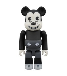 Bearbrick Mickey Mouse (Vintage B&W Ver.) 100% & 400% Set Black - Фото №2