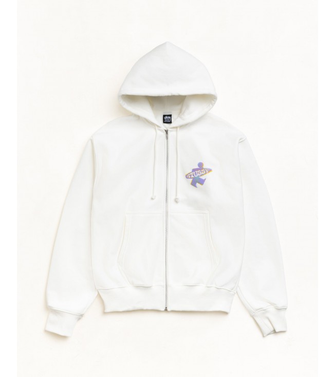 Худи Stussy Dot Surf Puff Print Zip Hoodie Off White