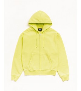 Худи Stussy Cursive Applique Zip Hoodie Lime