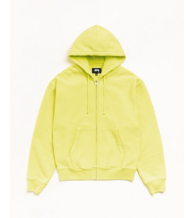 Худи Stussy Cursive Applique Zip Hoodie Lime