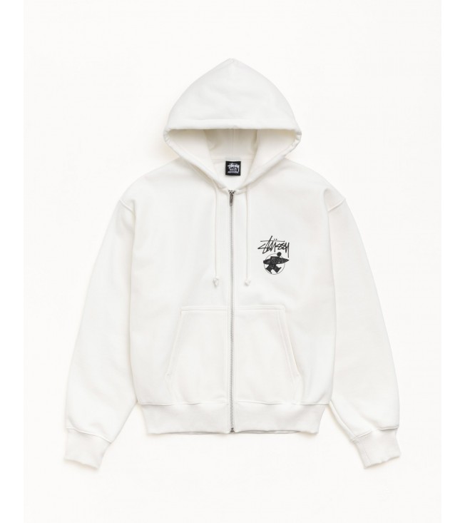 Худи Stussy Long Haul Zip Hoodie Off White