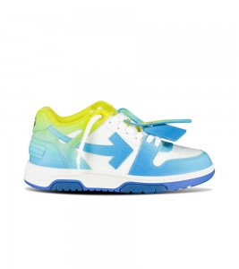 OFF-WHITE Out Of Office OOO Low Tops Light Blue Yellow Gradient