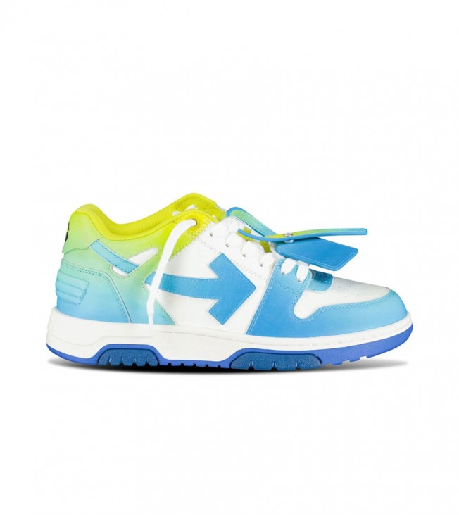 OFF-WHITE Out Of Office OOO Low Tops Light Blue Yellow Gradient