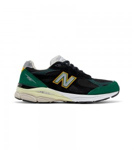 New Balance 990v3 Black Green Yellow